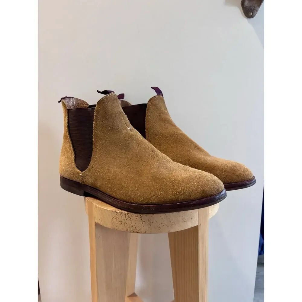 H By Hudson London Chelsea Boots Mens Size 12 / EUR 45 Tamper Sand Tan Suede